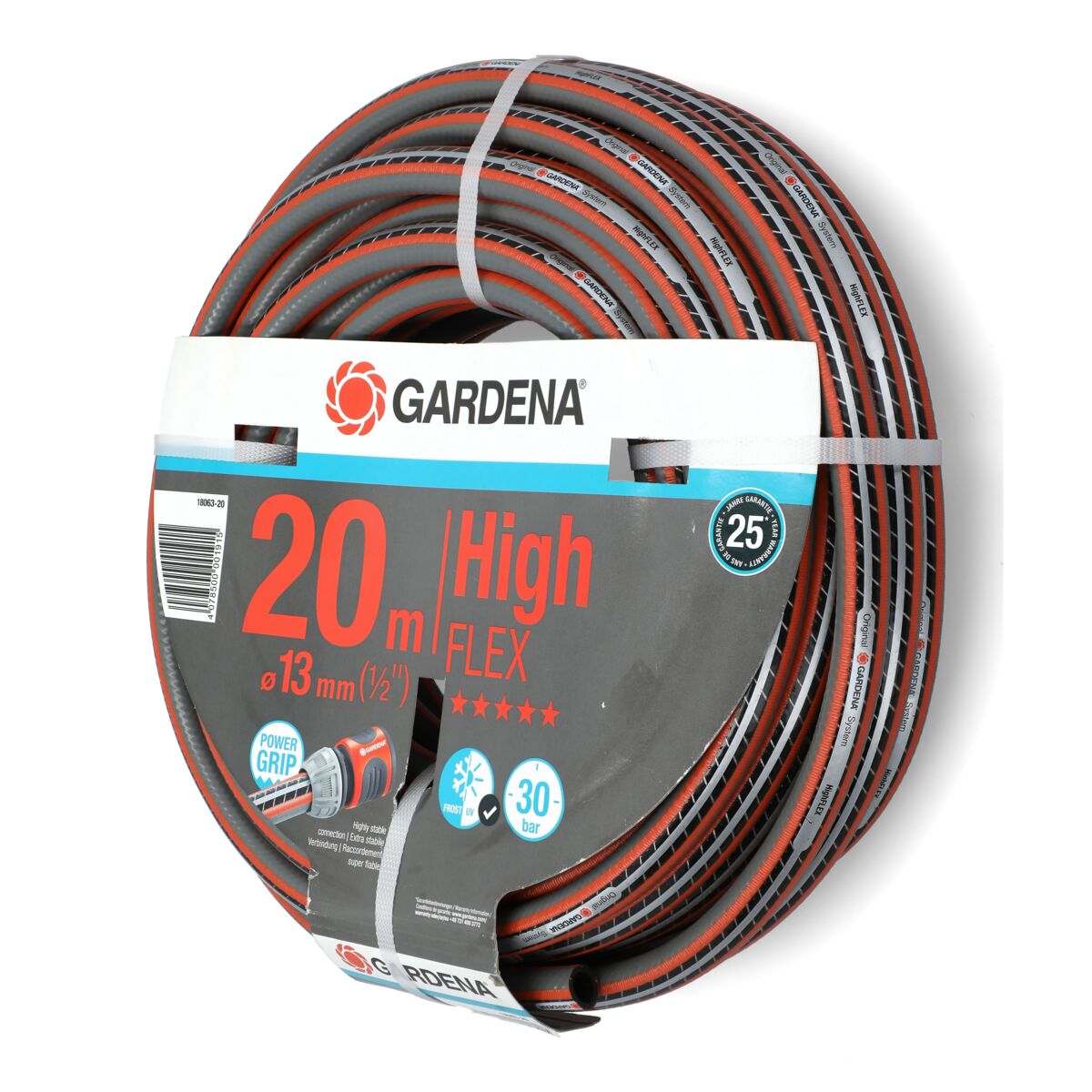 GARDENA Gardena High Flex Garden Hose Grey and Orange 20m x 1/2inch